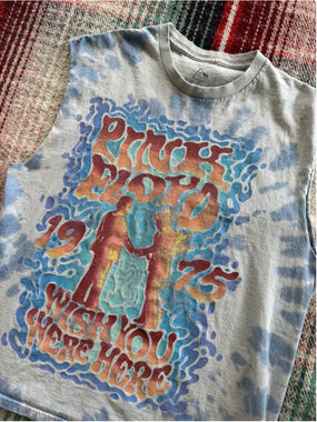 Pink Floyd Wish You Were Here Tie Dye Muscle Tee L